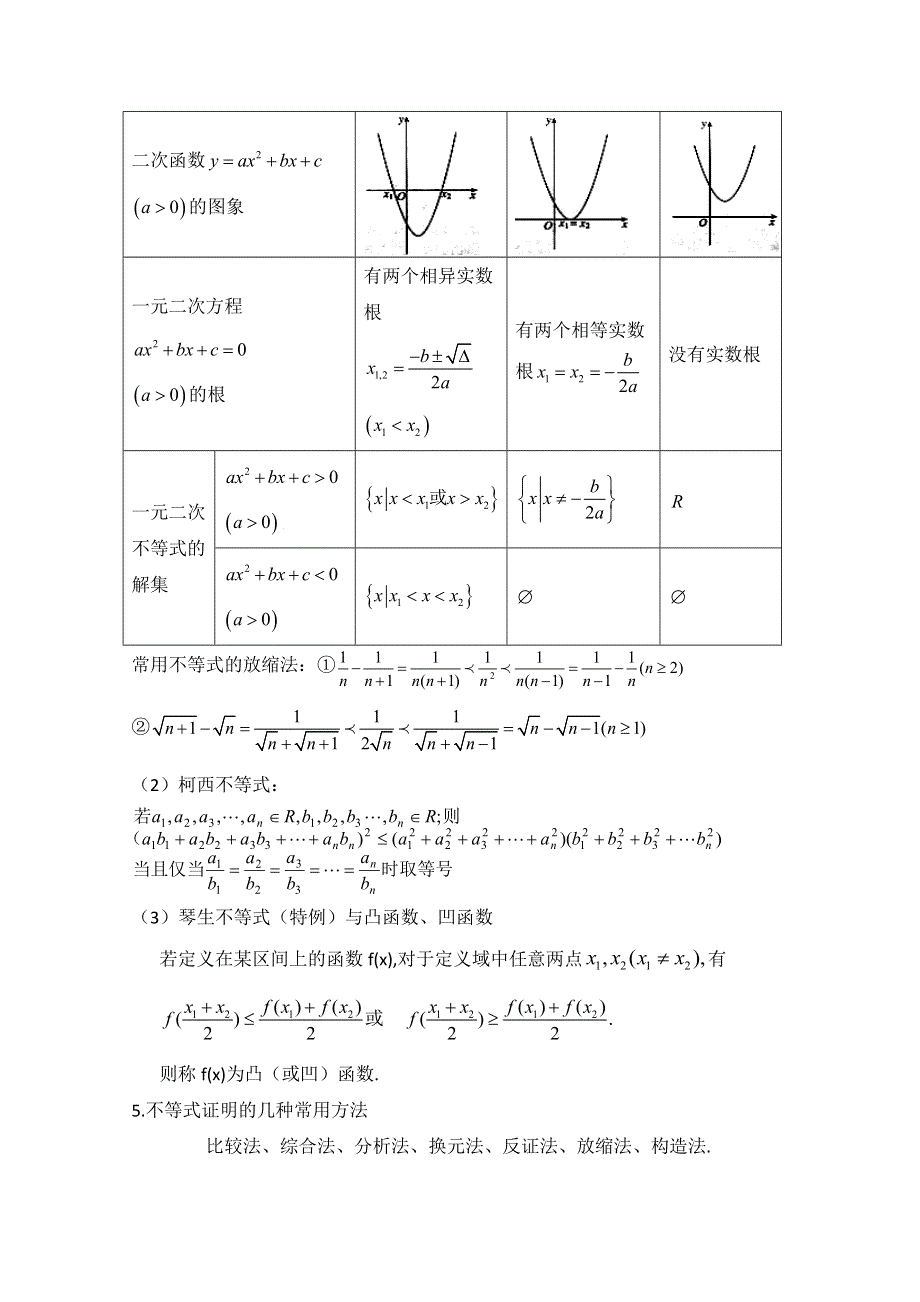 《优教通同步备课》高中数学（北师大版）必修五教案：3.2 知识梳理：不等式的性质和一元二次不等式的解法.doc_第2页