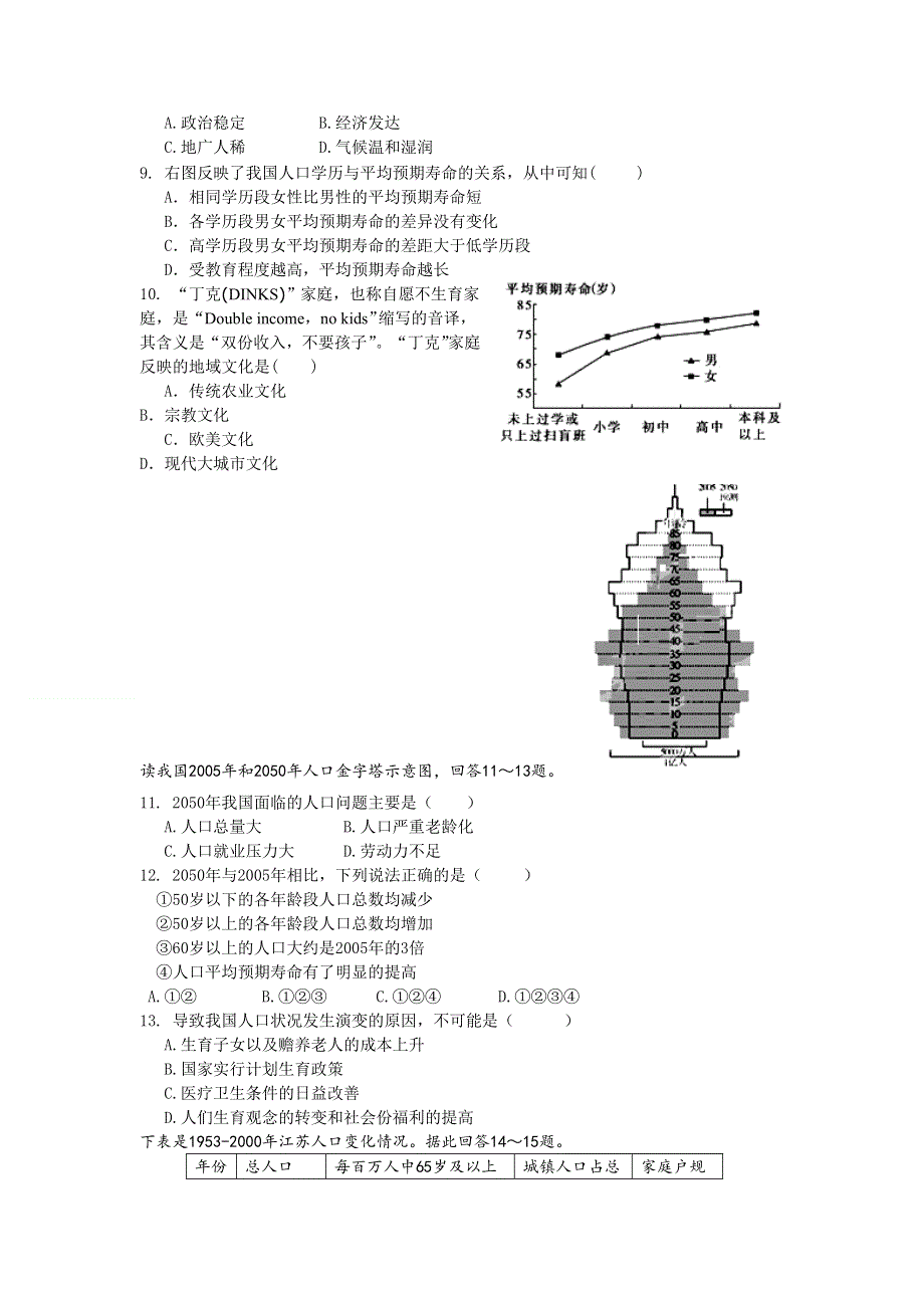 四川省成都树德协进中学2013-2014学年高一3月阶段性考试地理试题 WORD版含答案.doc_第2页