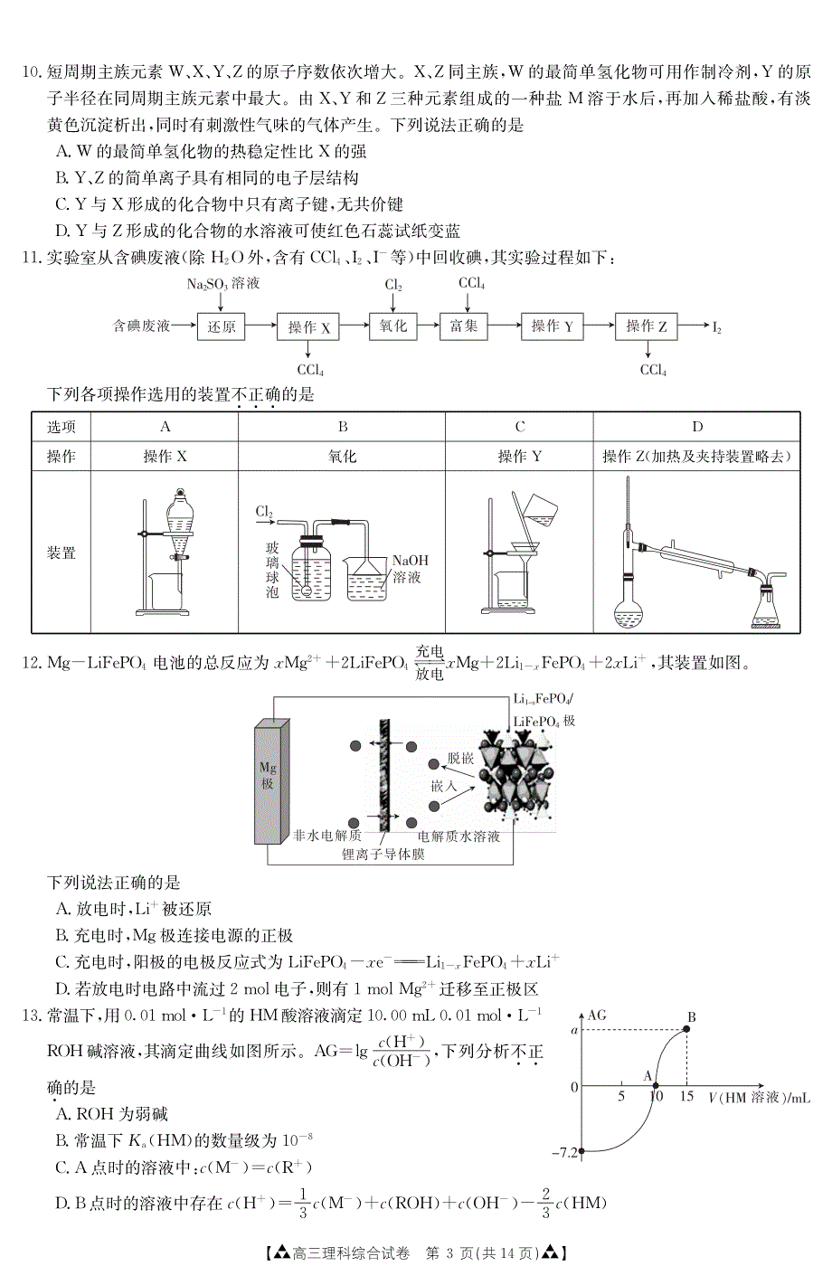 湖南省长沙市周南中学2020届高三下学期第六次月考理科综合试题 PDF版含答案.pdf_第3页