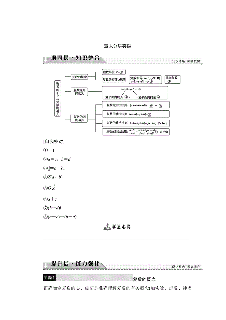 2016-2017学年高中数学北师大版选修1-2学案：章末分层突破4 WORD版含解析.DOC_第1页