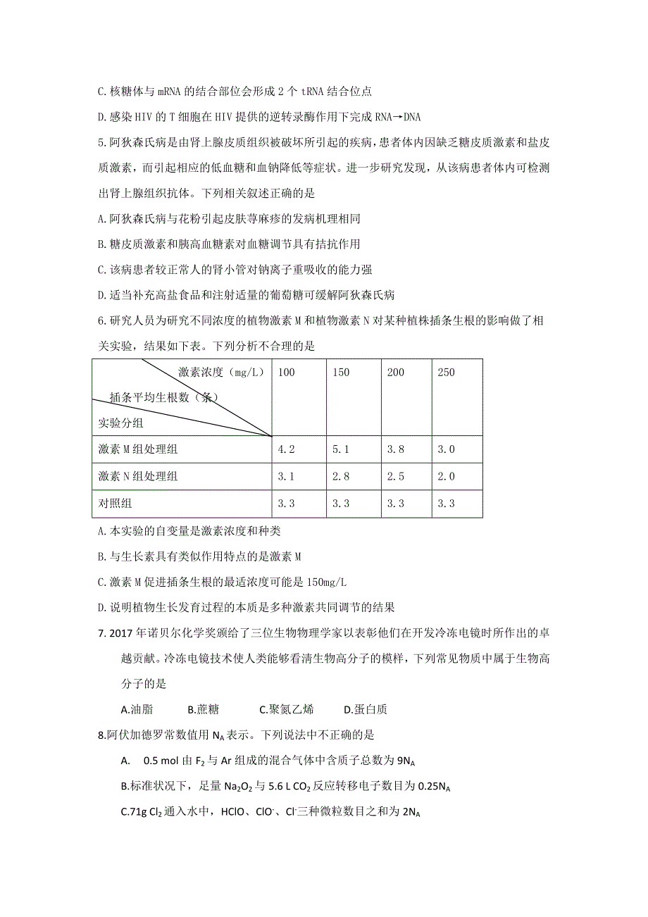 《发布》山东省菏泽市2018届高三下学期第一次模拟考试理综试题 WORD版含答案.doc_第2页