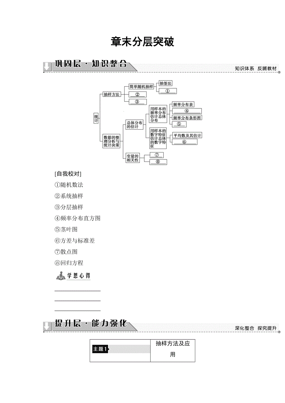 2018版数学新课堂同步必修三（人教B版）精选试题：第2章 章末分层突破 WORD版含答案.doc_第1页