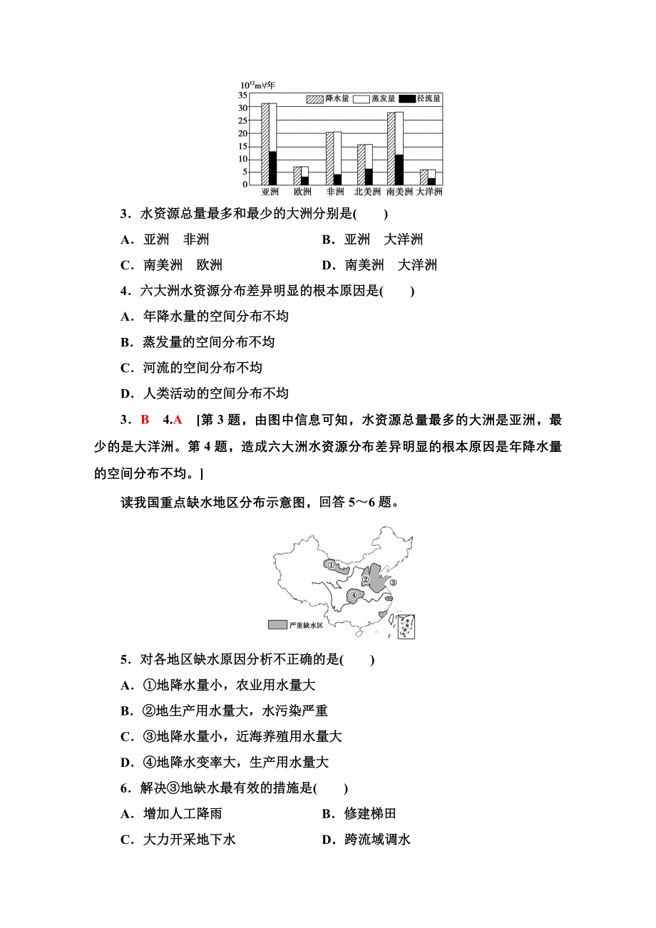 2020-2021学年地理中图版必修1课时分层作业19 水资源对人类生存和发展的意义 WORD版含解析.doc_第2页