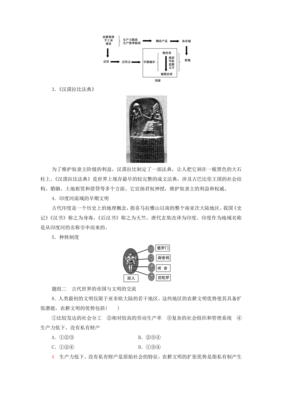 广东省2022版高考历史一轮复习 考点过关练11 古代文明的产生与发展 新人教版.doc_第3页