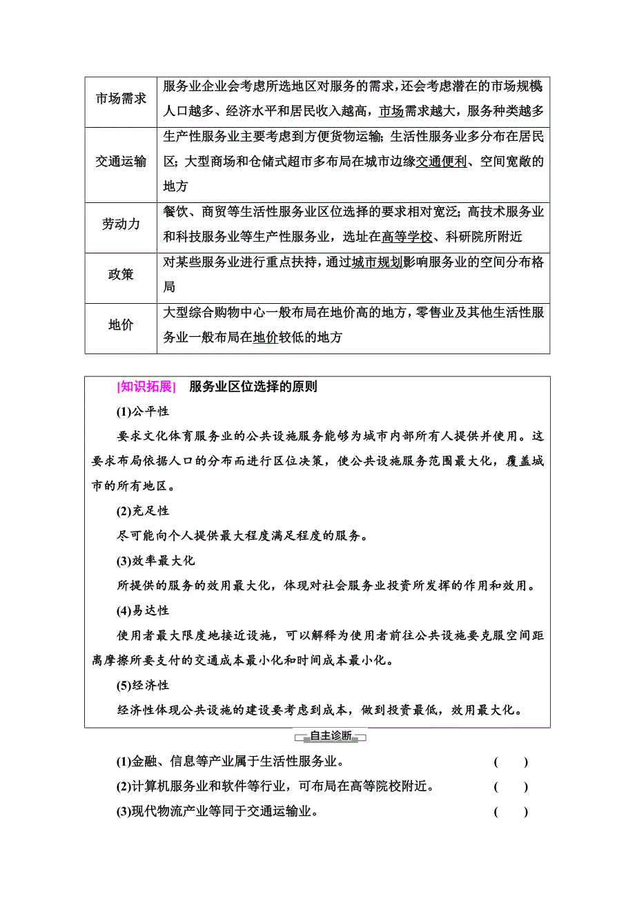 2020-2021学年地理中图版（2019）必修第二册教师文档：第3章 第3节　服务业区位因素 WORD版含解析.doc_第2页