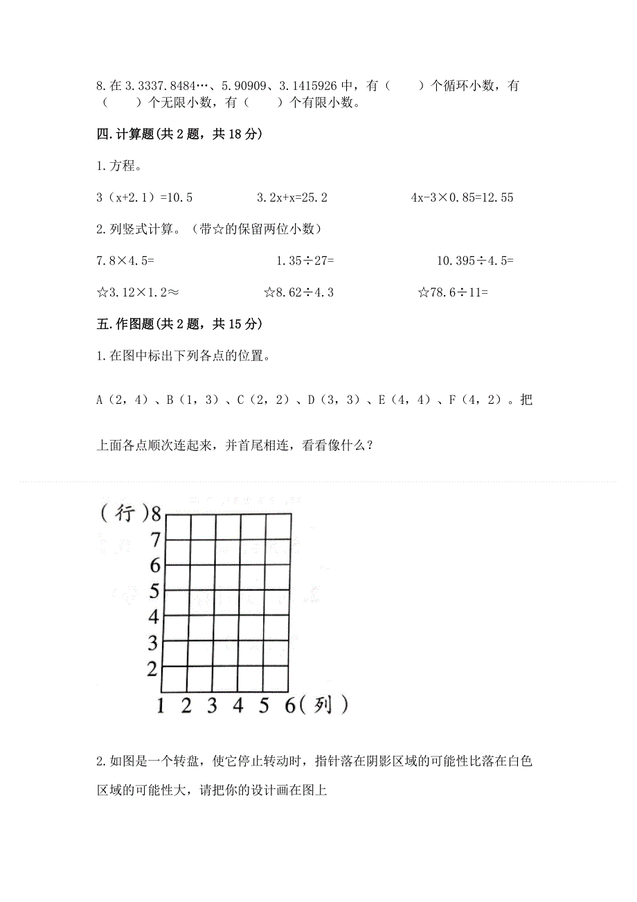 人教版五年级上册数学《期末测试卷》实验班.docx_第3页