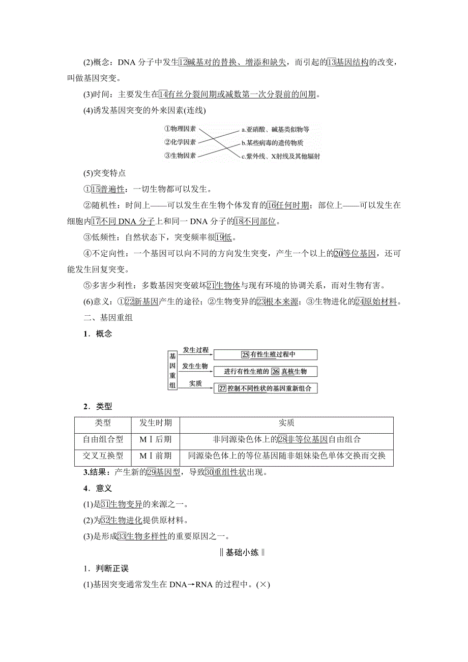 2021届高三生物一轮复习学案：第21讲　基因突变和基因重组 WORD版含解析.doc_第2页