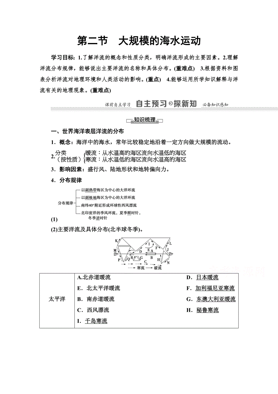 2020-2021学年地理人教版必修1教师用书：第3章 第2节　大规模的海水运动 WORD版含解析.doc_第1页