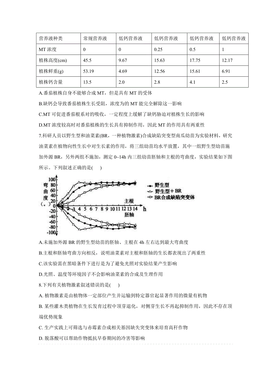 2021届高三生物一轮联考质检卷精编（10）植物激素的调节 WORD版含解析.doc_第3页