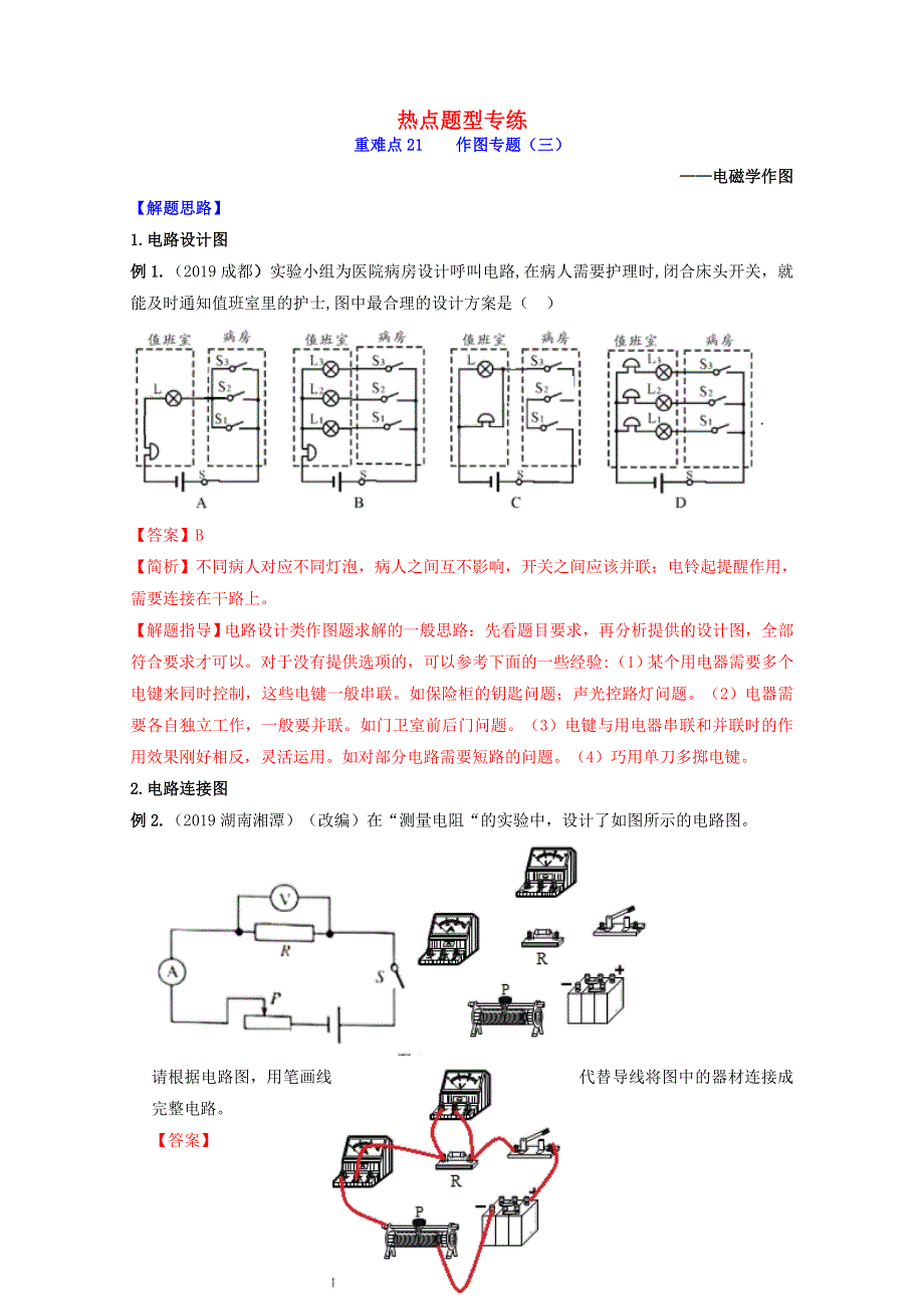 2020年中考物理重难点专练21 作图专题三 电磁学作图-热点题型（含解析）.doc_第1页