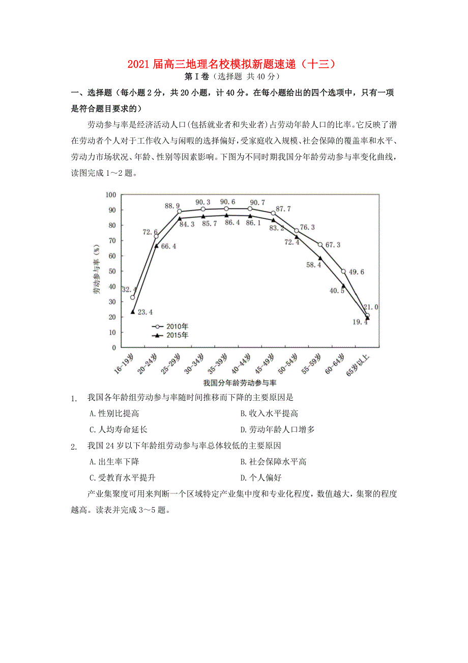 2021届高三地理名校模拟新题速递（十三）.doc_第1页