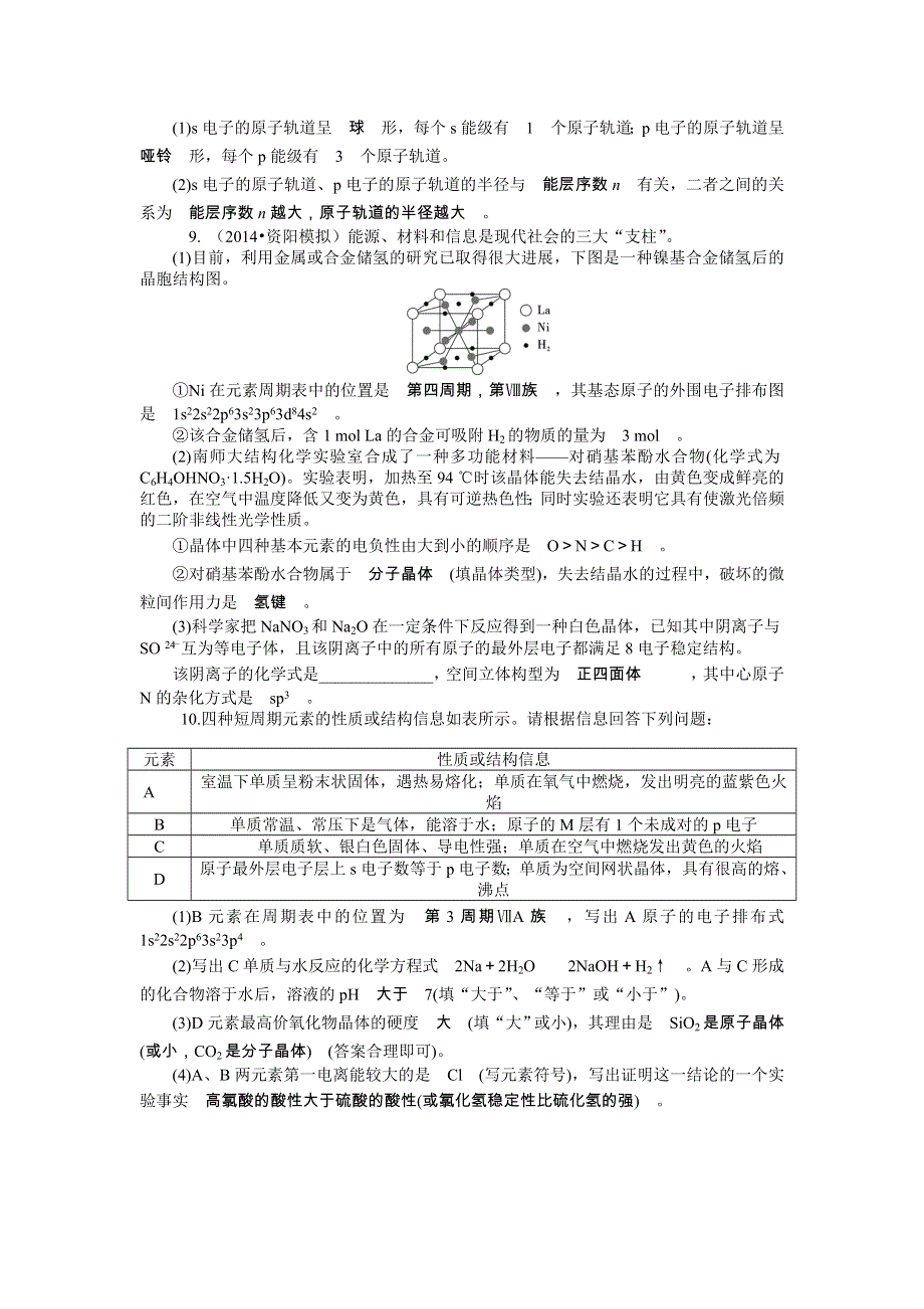 《优学教育》2015高考化学总复习夯实基础卷：专题十八 原子结构与性质.doc_第2页