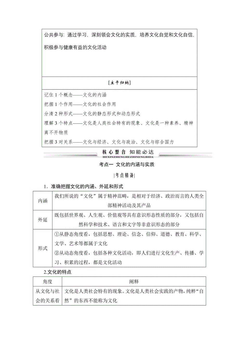 2021届高三政治一轮复习学案：必修三 第一课　文化与社会 WORD版含解析.doc_第2页