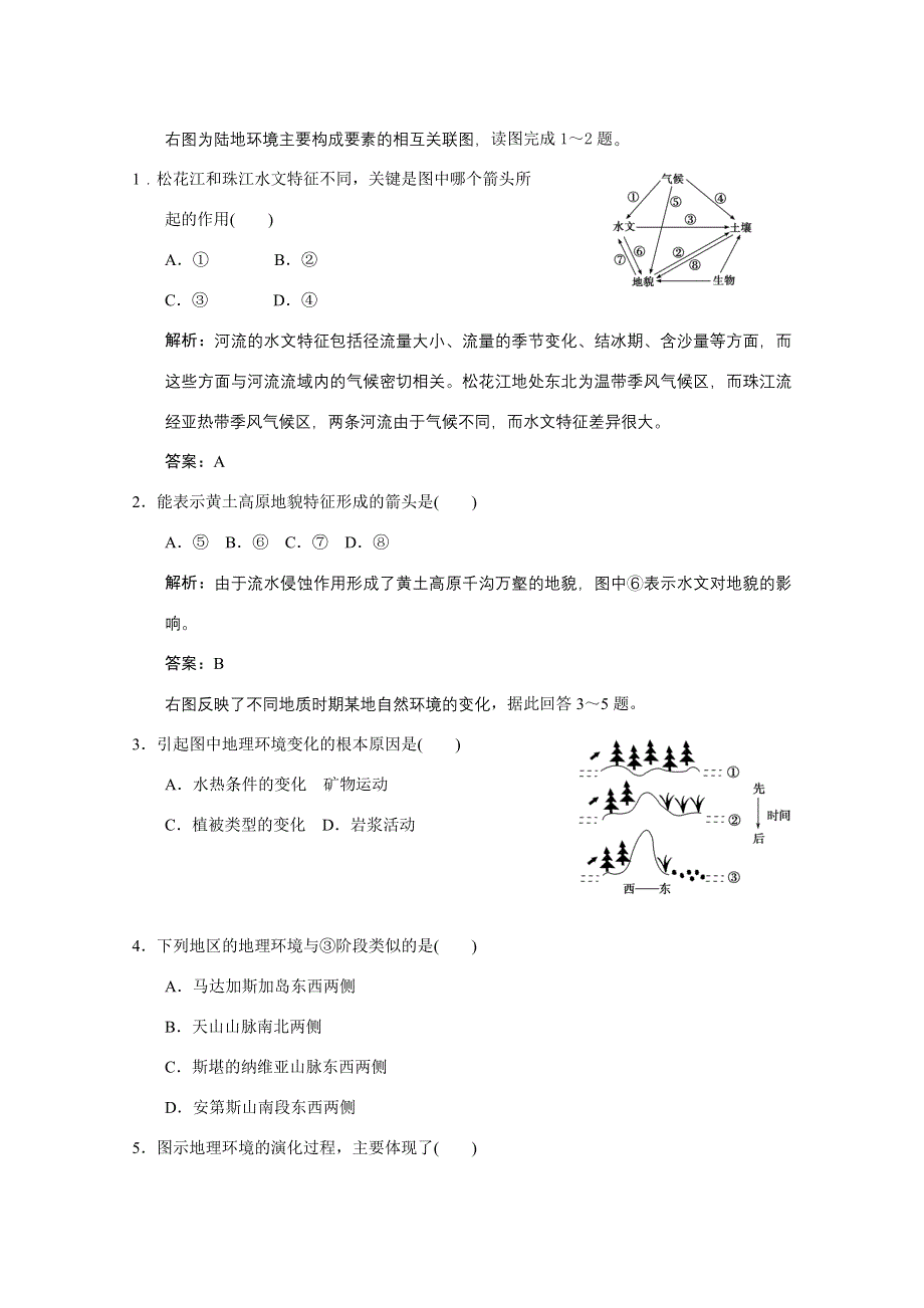 冲刺高考地理基础知识拓展试题之地理环境的整体性和地域差异.doc_第1页