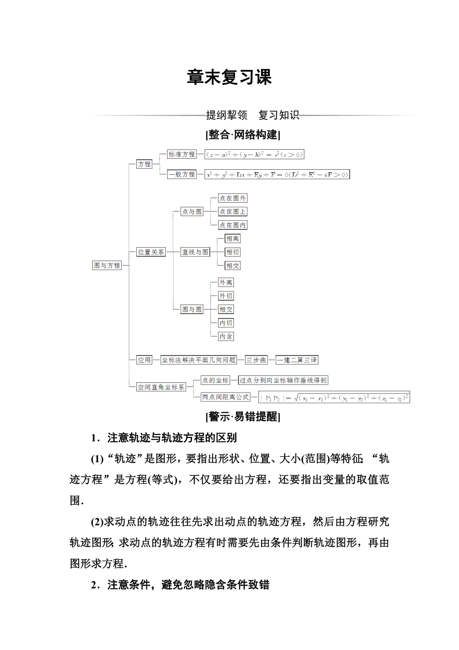 2016-2017学年高中数学必修二（人教A版）练习：章末复习课4 WORD版含解析.doc_第1页