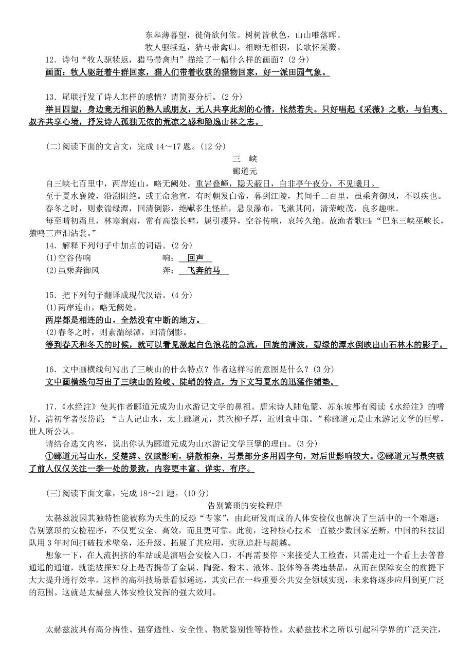 2020年中考语文考前冲刺全真模拟卷(四).doc_第3页