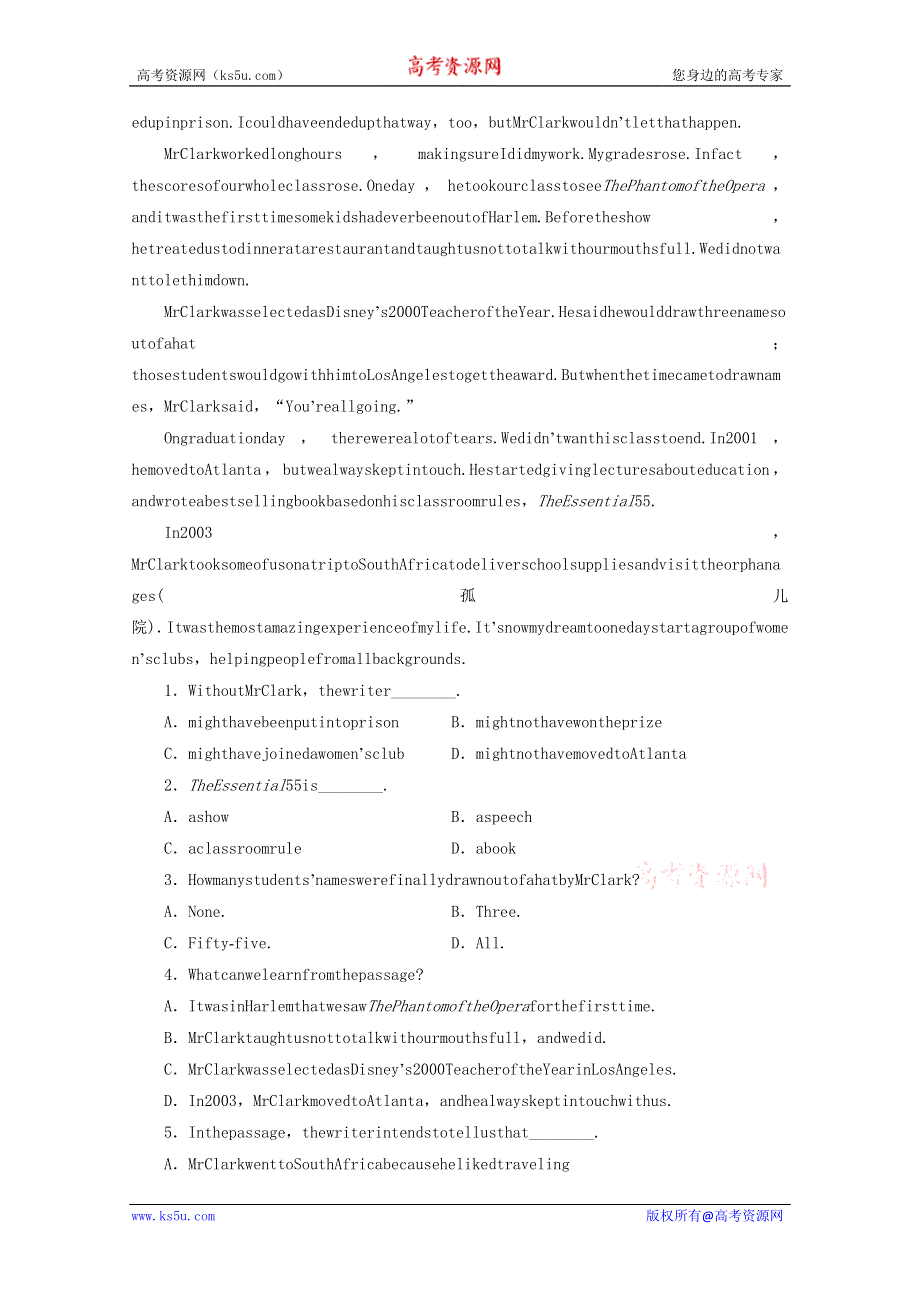 2012届英语总复习作业本：MODULE5NEWSPAPERSANDMAGAZINES（外研版必修2）.doc_第3页