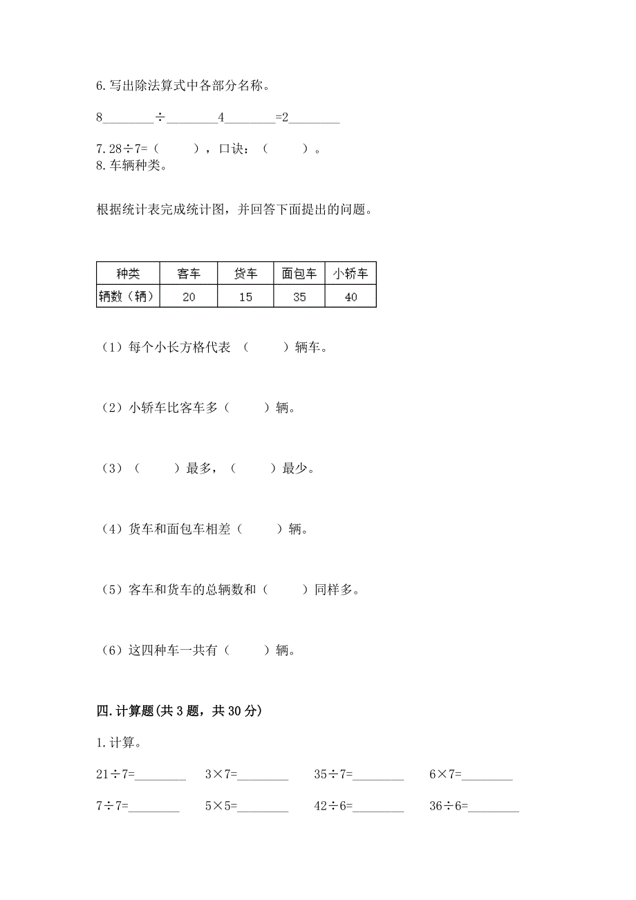 人教版二年级下册数学期末测试卷附答案【研优卷】.docx_第3页