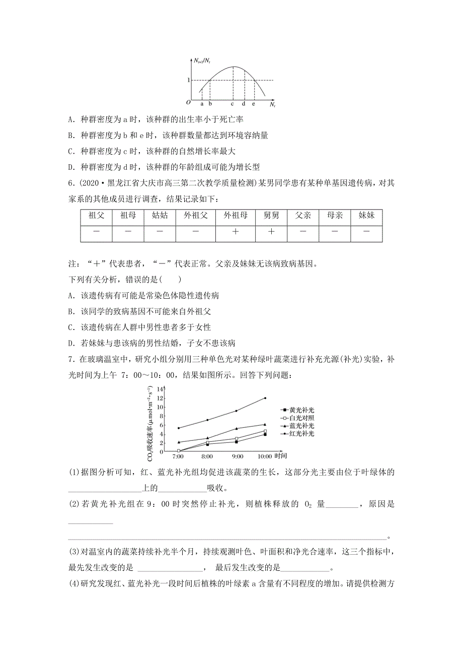 2021届高三生物二轮复习综合训练（二）.doc_第2页