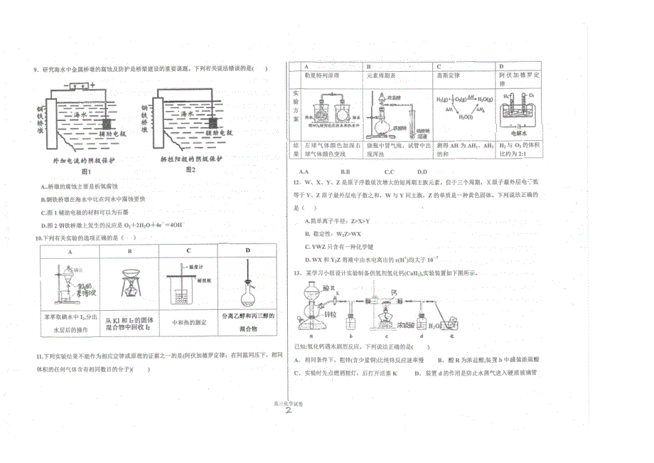 江西省南昌市进贤县第一中学2020届高三上学期期中考试化学试卷 PDF版含答案.pdf_第2页