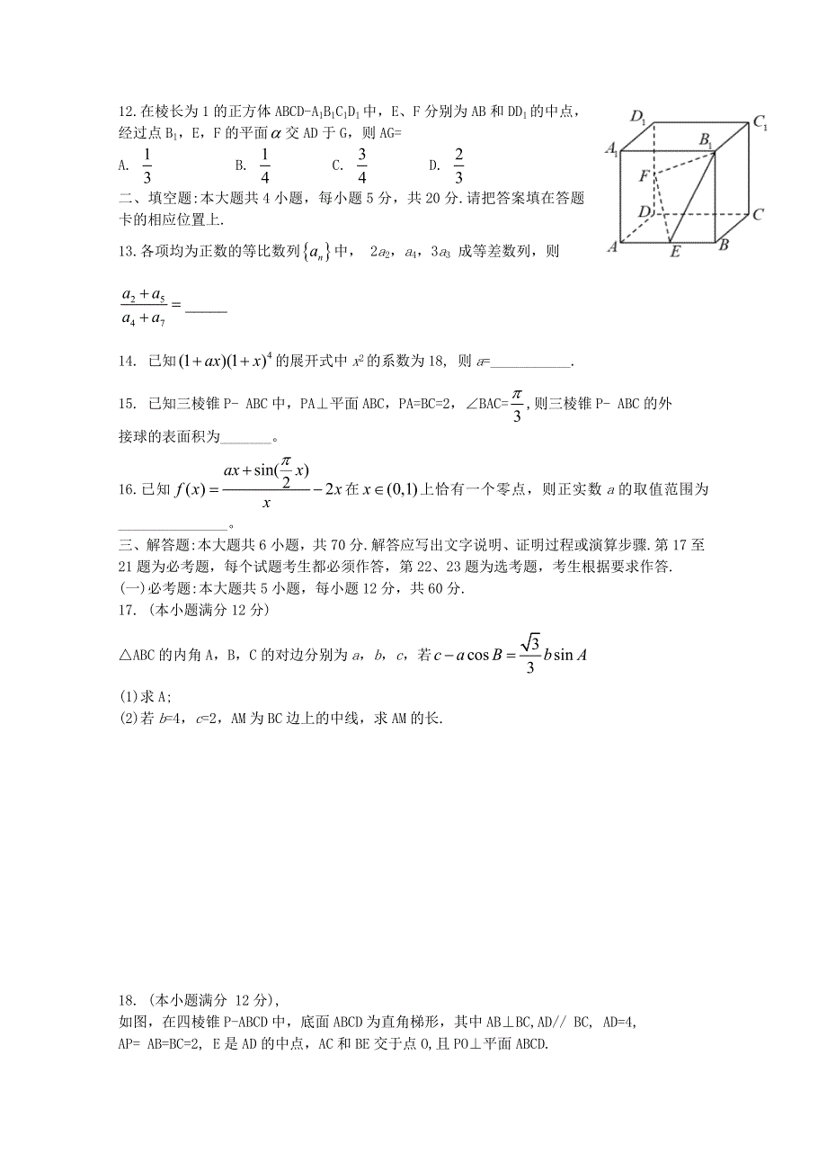 广东省东莞市2020届高三数学4月模拟自测试题 理.doc_第3页