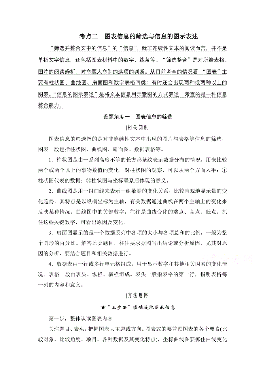 2021届高三语文一轮复习学案：第3板块 专题二 考点二　图表信息的筛选与信息的图示表述 WORD版含解析.doc_第1页