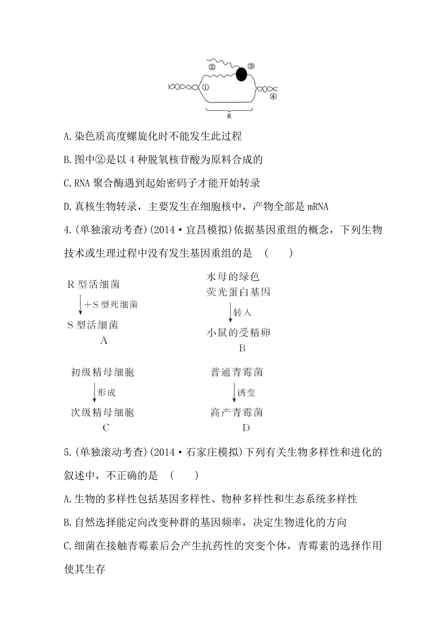 新人教2015届高中生物必修二全部、必修三前两章测试题.doc_第2页