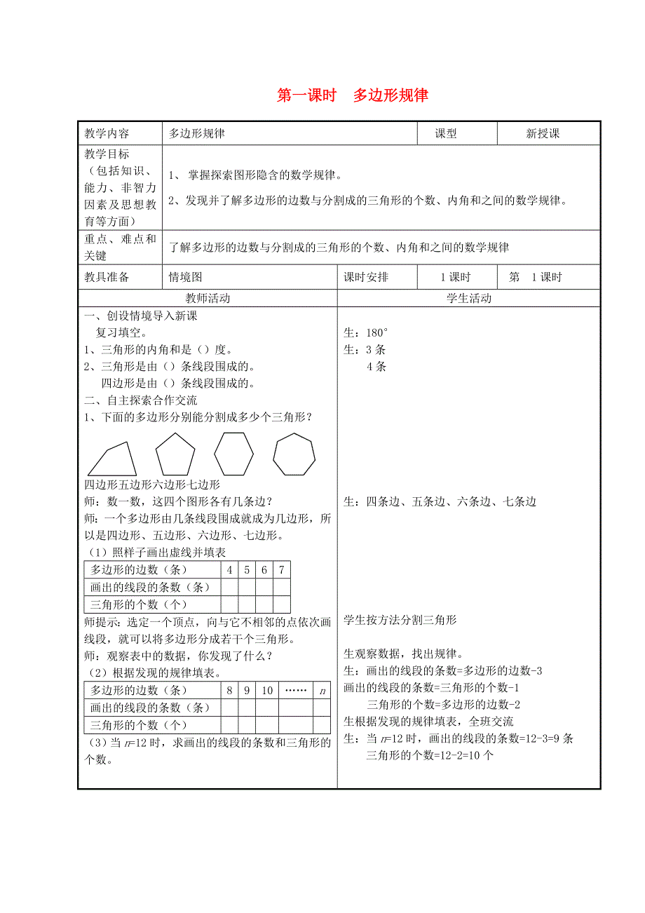 2022四年级数学下册 第9单元 探索乐园第1课时 图形的规律教案 冀教版.doc_第1页