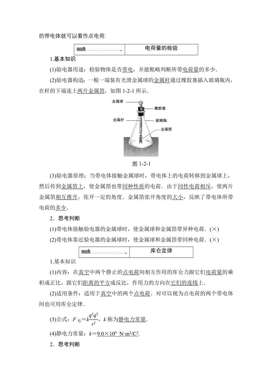 2016-2017学年高中物理鲁科版选修1-1学案：第1章 第2节 电荷间的相互作用 WORD版含解析.doc_第2页