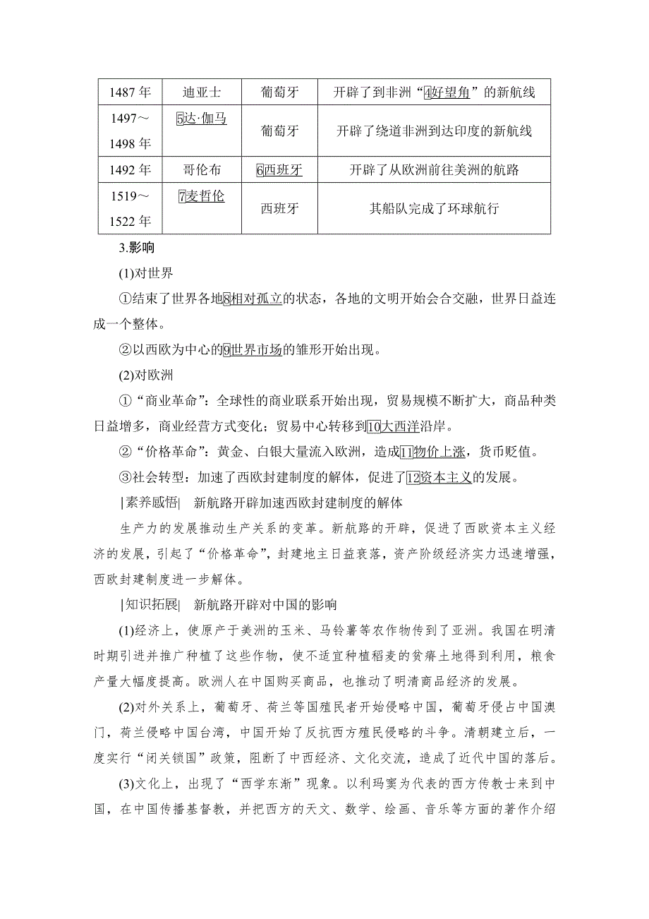 2021届高三通史版历史一轮复习学案：第12单元 第29讲　新航路的开辟与欧洲的殖民扩张与掠夺 WORD版含解析.doc_第3页