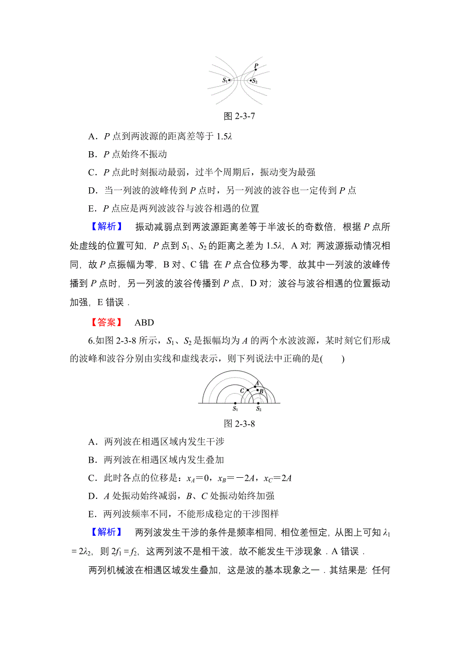 2016-2017学年高中物理鲁科版选修3-4学业分层测评7 波的干涉和衍射 多普勒效应及其应用 WORD版含解析.doc_第3页