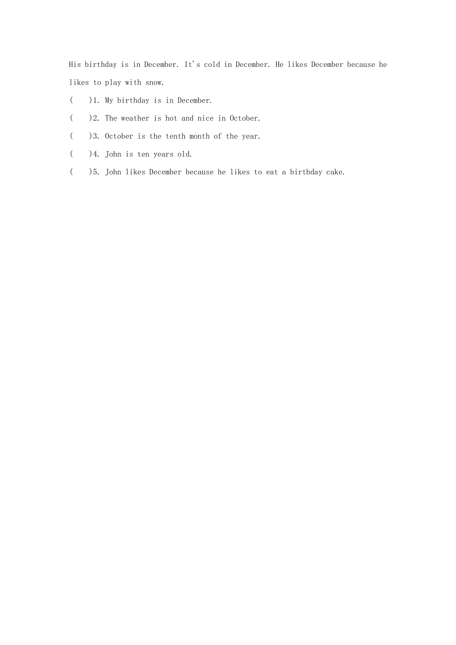 2022四年级英语下册 Unit 2 Days and Months阶段过关卷四(Lessons 10-12) 冀教版（三起）.doc_第3页