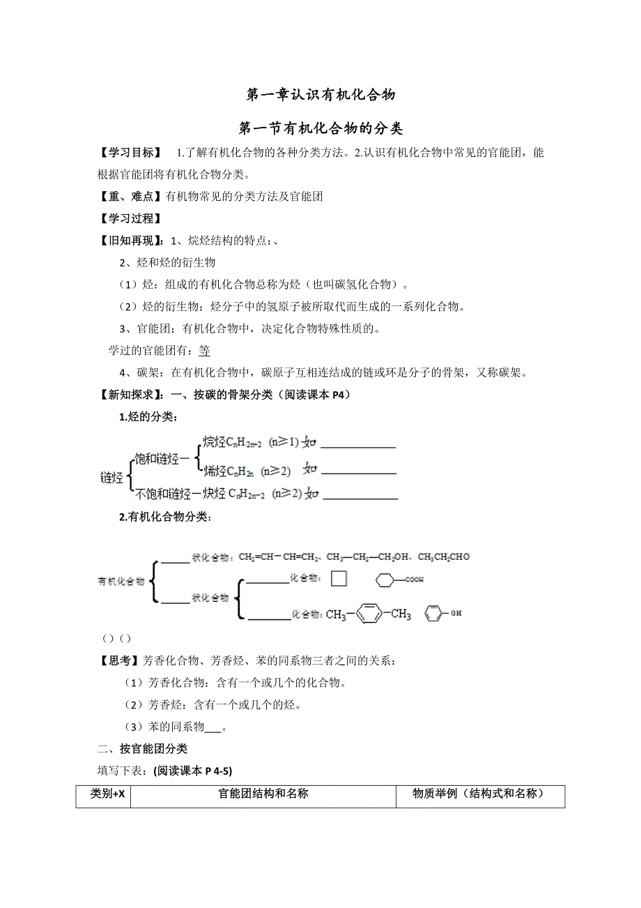 《优选整合》人教版高中化学选修五 1-1 有机化合物的分类 学案 .doc_第1页