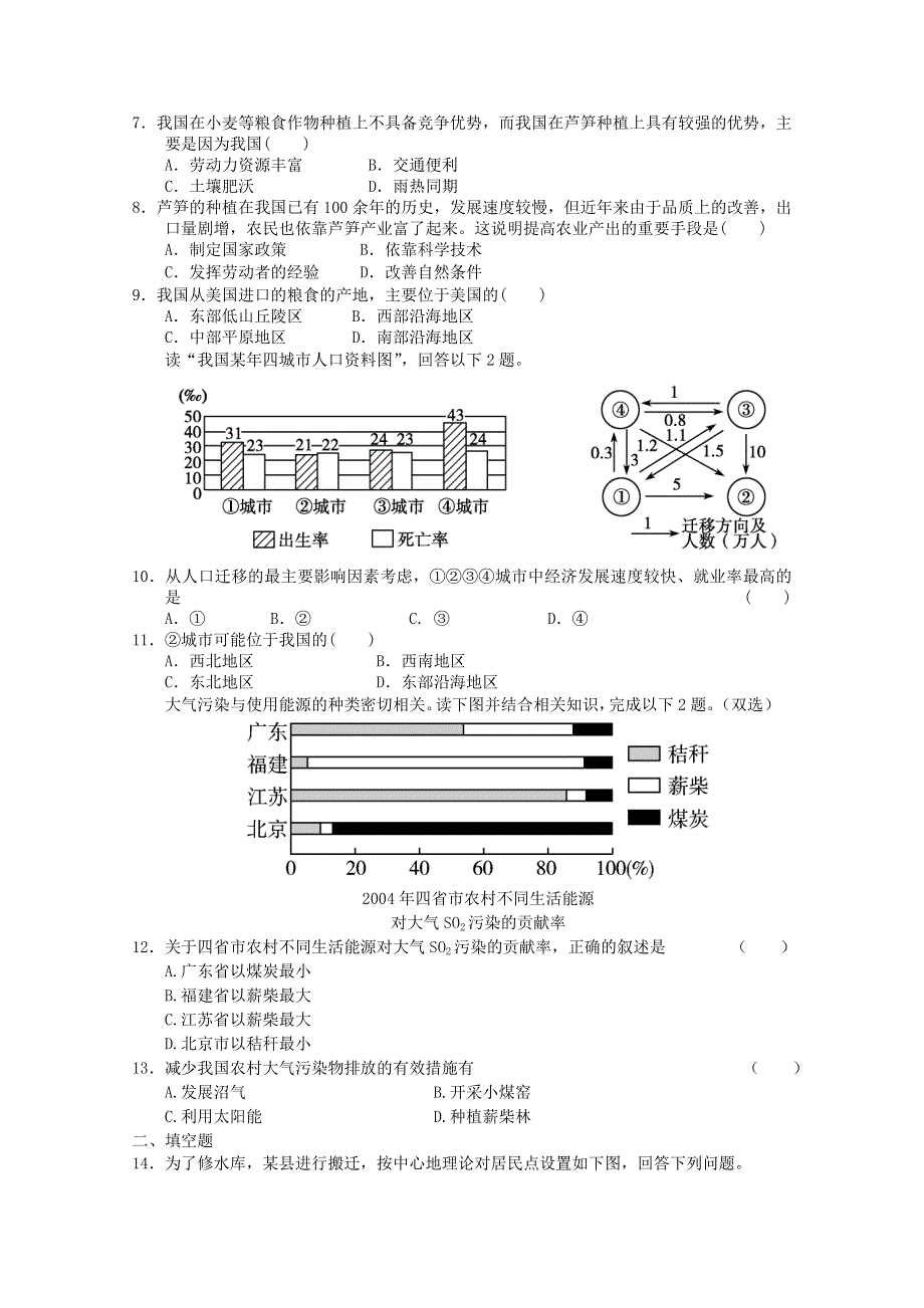 2012届高三地理：摸底考试综合练习25(新人教必修二）.doc_第2页