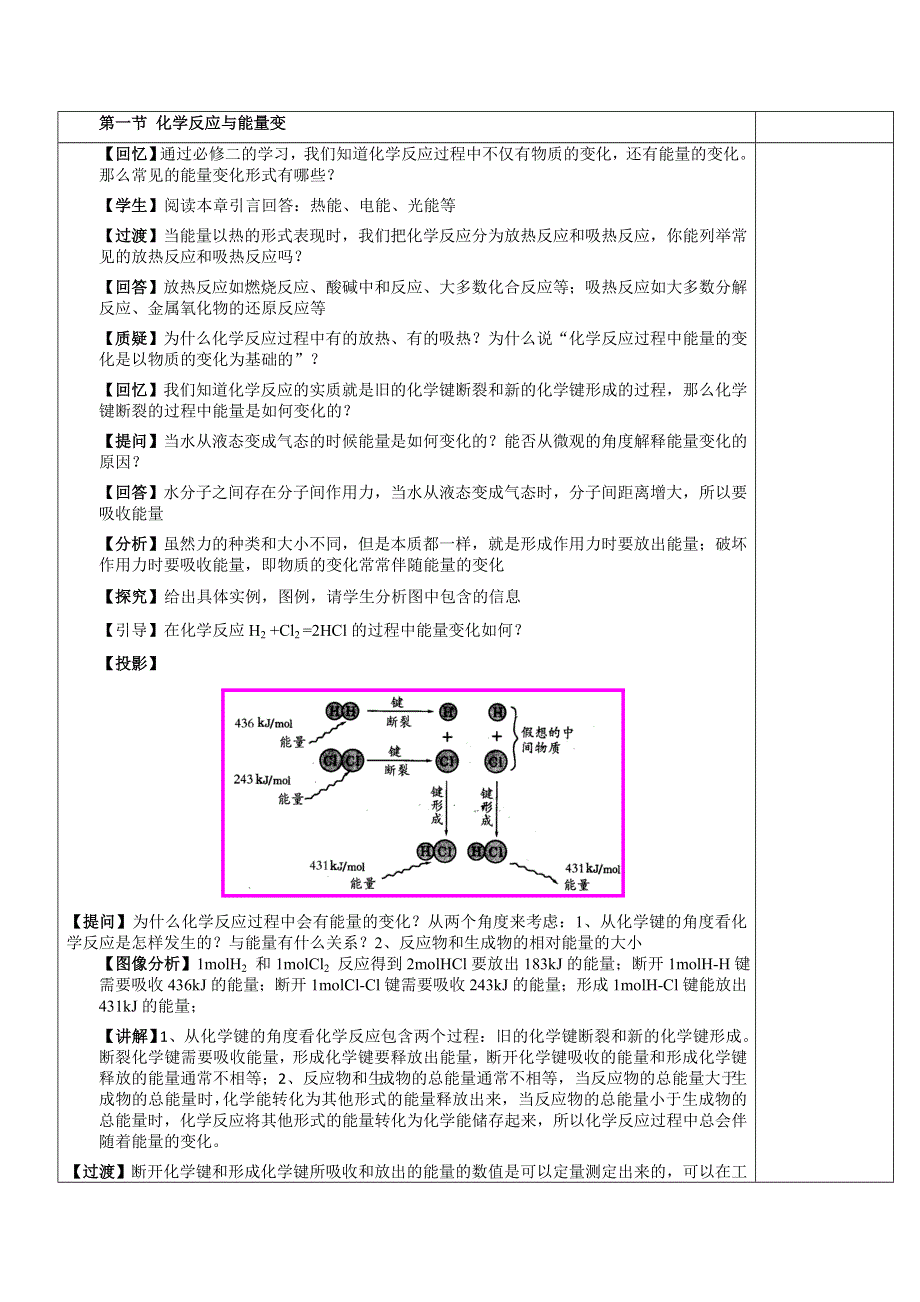 人教版高中化学选修4（教案+习题）1.1化学反应与能量变化 .doc_第2页