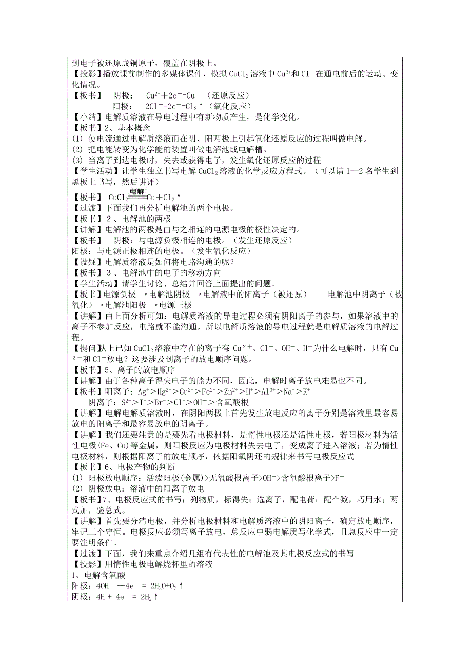 人教版高中化学选修4（教案+习题）4.3电解池（一） .doc_第2页