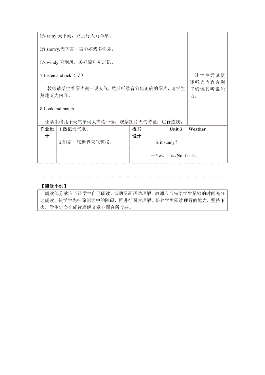 2022四年级英语下册 Unit 3 Weather Part B第3课时教案 人教PEP.doc_第2页