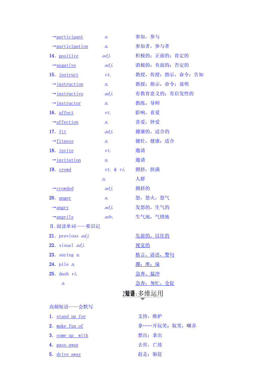 2018版高三英语译林版（通用版）一轮复习教师用书 第1部分 选修6 UNIT 1　LAUGHTER IS GOOD FOR YOU WORD版含答案.doc_第2页