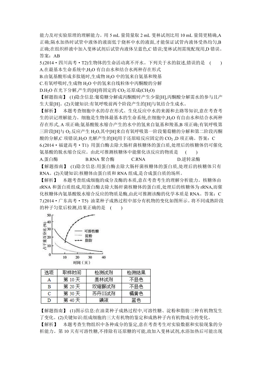 2018版高三生物一轮复习五年真题分类 2014高考真题 WORD版含答案.doc_第2页