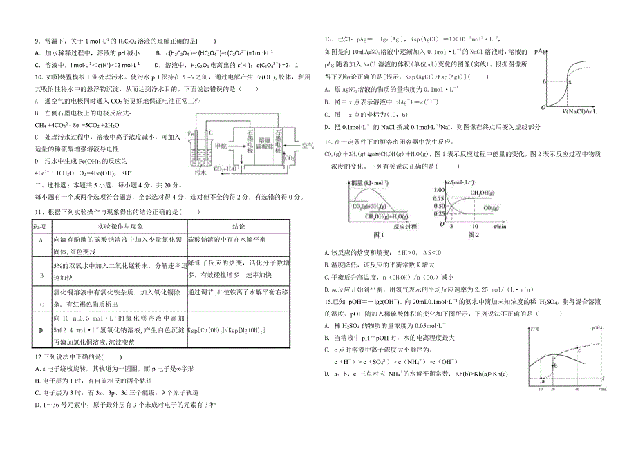 山东省夏津第一中学2020-2021学年高二1月月考化学试卷 PDF版含答案.pdf_第2页