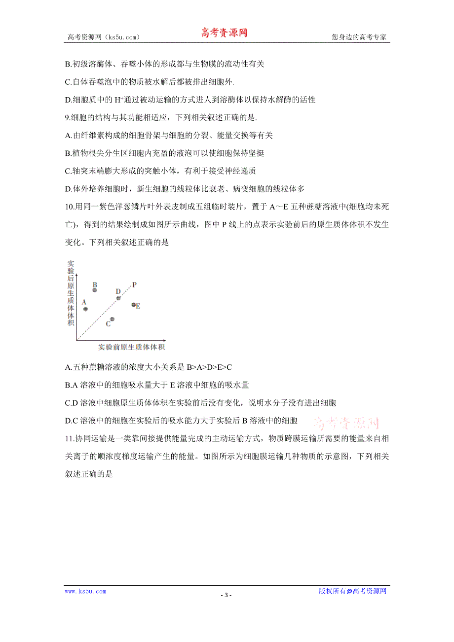 《发布》山西省运城市高中联合体2021届高三10月阶段检测试题 生物 WORD版含答案BYCHUN.doc_第3页