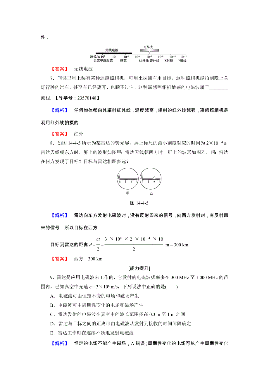 2018版物理（人教版）新课堂同步选修3-4文档：学业分层测评 第14章-4 5 电磁波与信息化社会、电磁波谱 WORD版含解析.doc_第3页