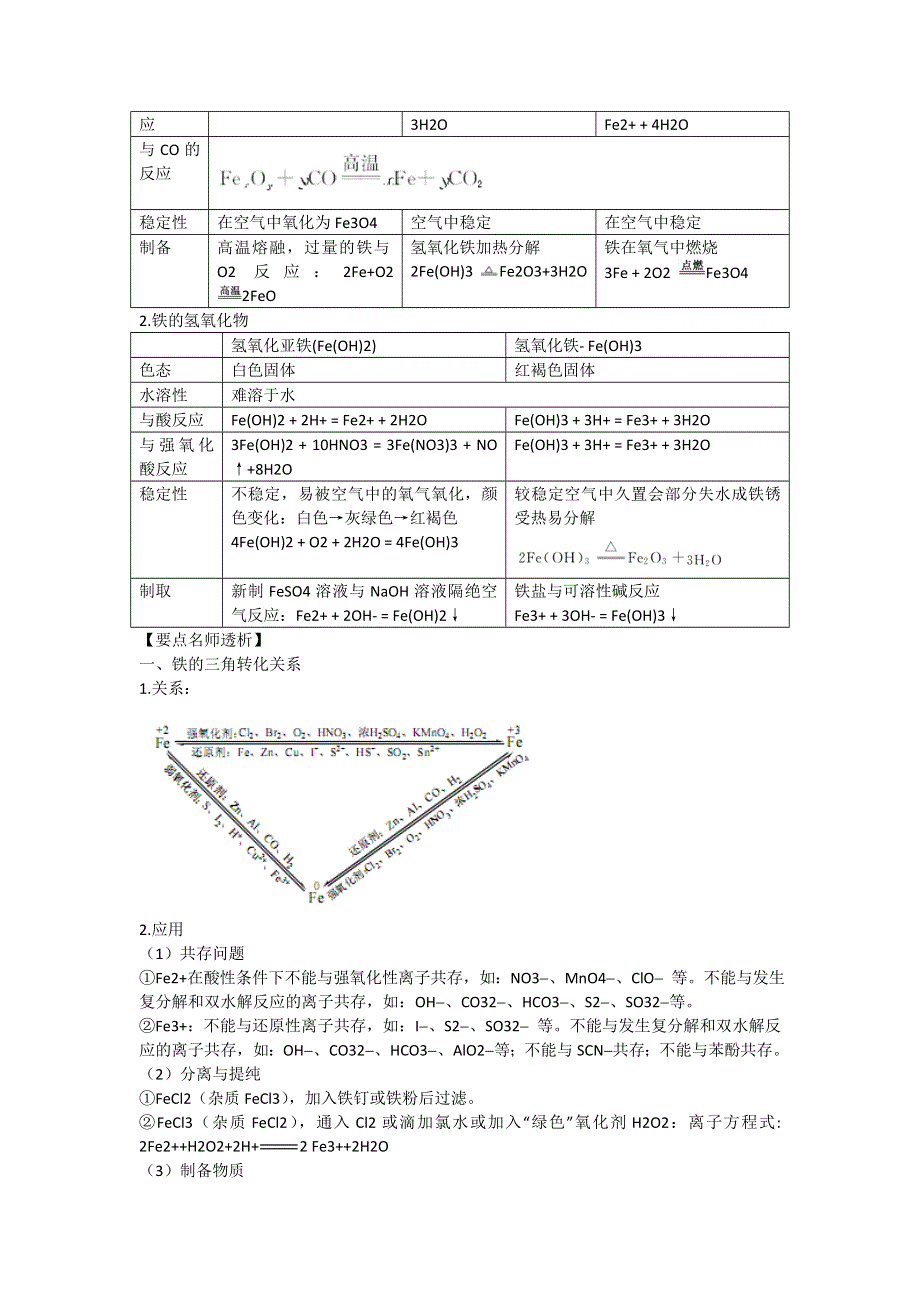 2012届高三化学一轮精品复习学案：第三节_铁及其重要化合物（人教版）.doc_第2页