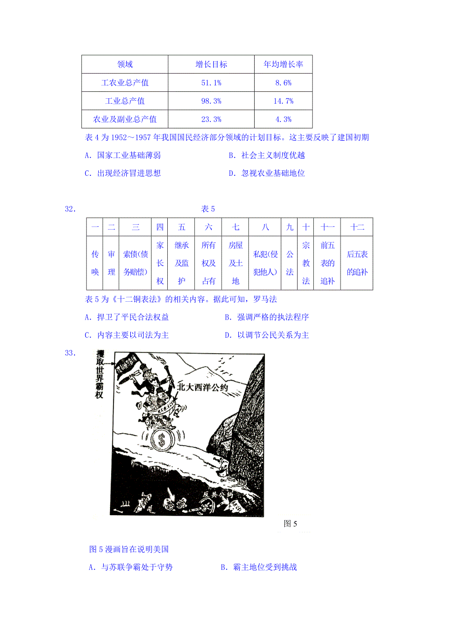 山东省威海市2018届高三下学期第二次模拟考试文综历史试题 WORD版含答案.doc_第3页