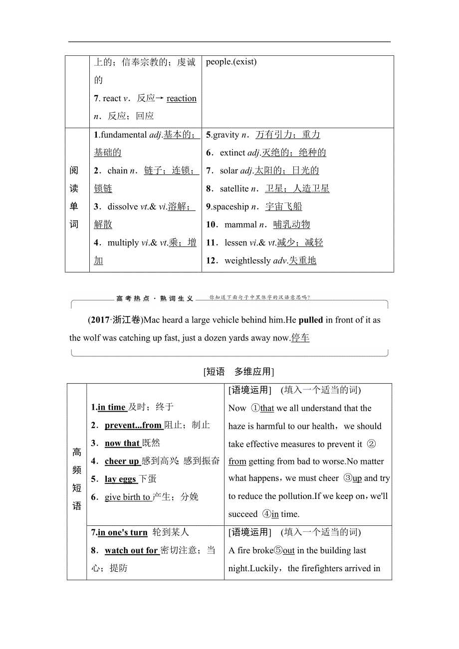 2021届高三英语人教版一轮新高考复习学案：必修3 UNIT 4　ASTRONOMY：THE SCIENCE OF THE STARS WORD版含答案.doc_第3页