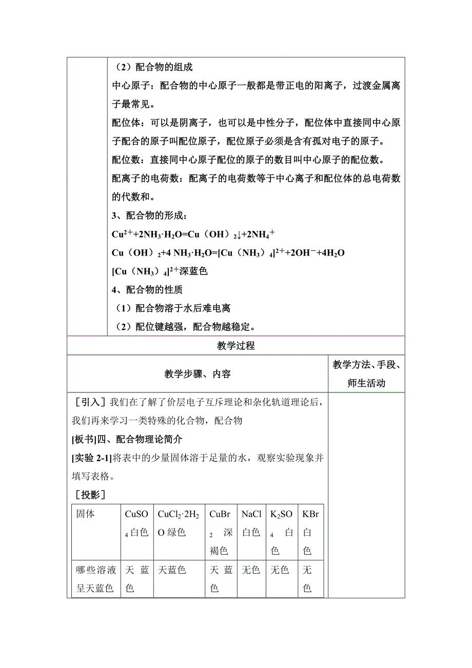 人教版高中化学选修三教案-2.2 分子的立体构型 第三课时 .doc_第2页