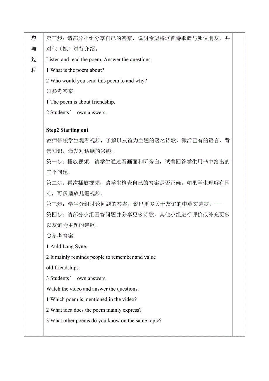 2020-2021学年外研版（2019）高一英语必修1教案：UNIT4 FRIENDS FOREVER PERIOD1 STARTING OUT & UNDERSTANDING IDEAS WORD版含答案.doc_第2页