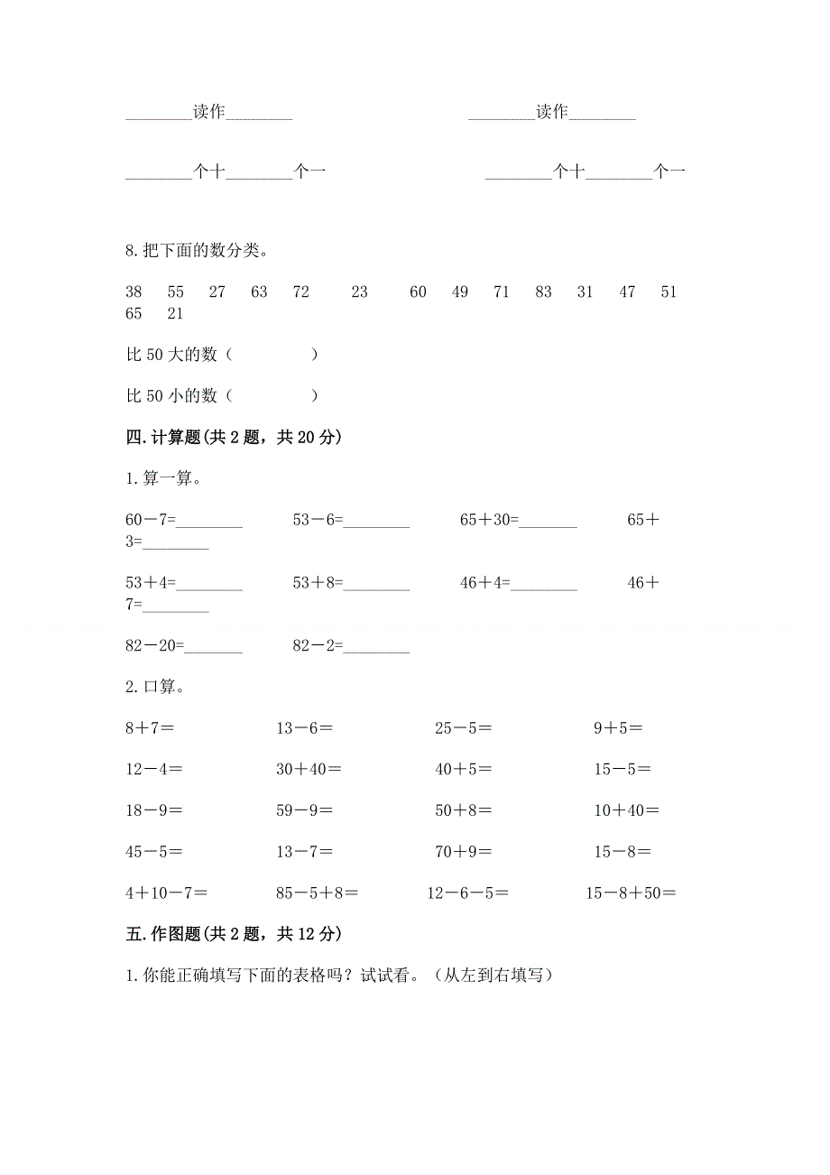 人教版一年级下册数学期末测试卷附参考答案（预热题）.docx_第3页