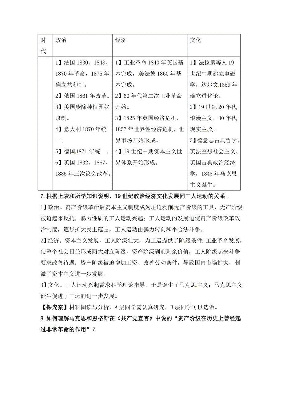 人教版高中历史必修一参考教案 第五单元 从科学社会主义理论到社会主义制度的建立第18课《马克思主义的诞生》1.doc_第3页