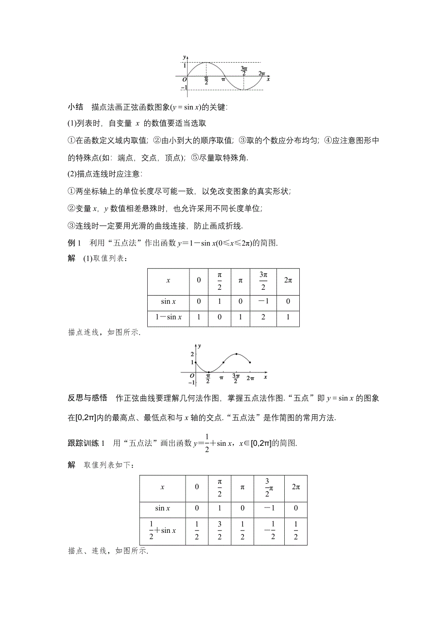 《新步步高》2016-2017学年高二数学人教B版必修4学案：1.3.1 正弦函数的图象与性质（一） WORD版含解析.docx_第3页